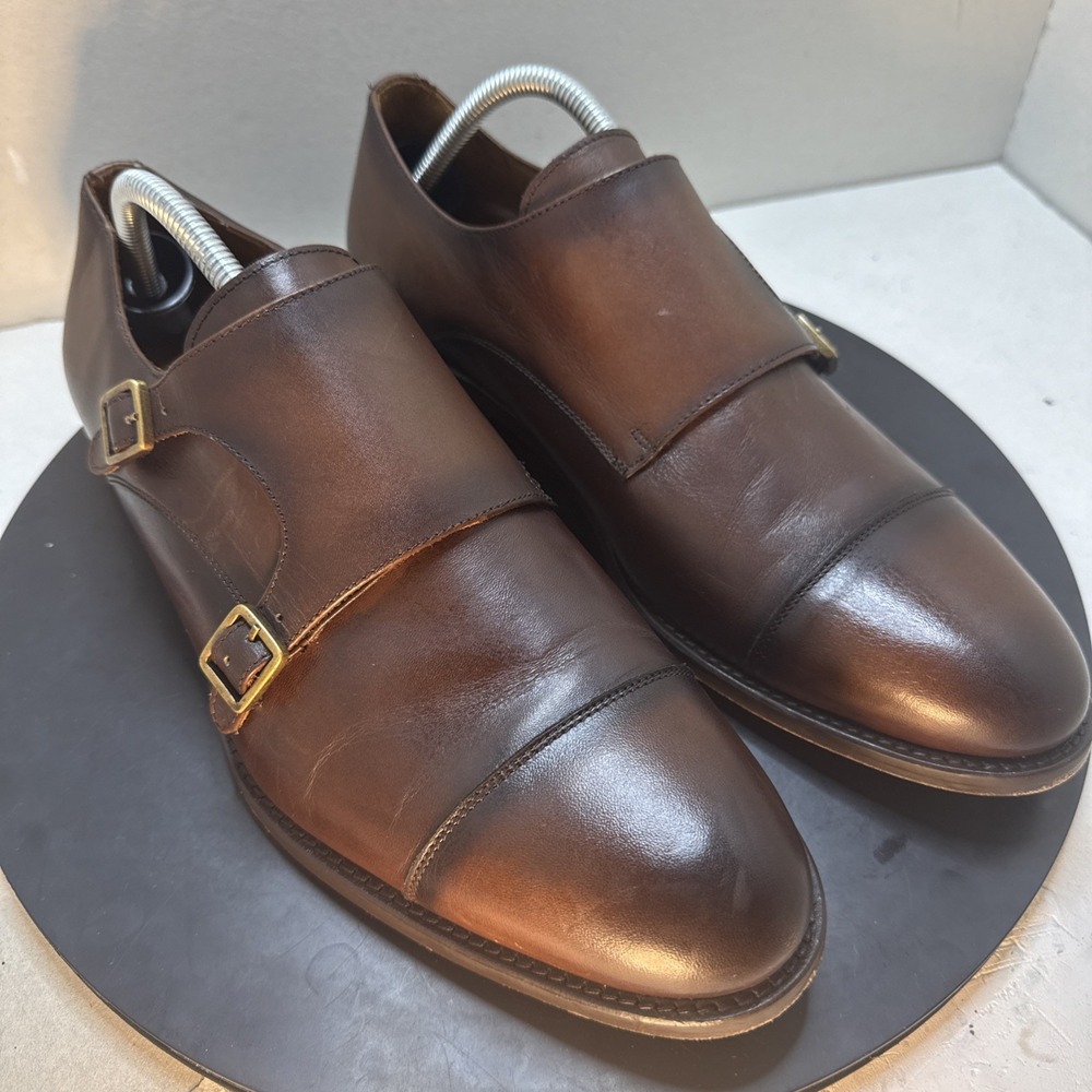 Thursday Boot Co Saint Men's Brown Leather Double Monk Strap Dress Shoes Size 10